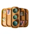 Jiehao Bamboo and Wood Direct Sales 2020 New style shallow square bottom density board fruit platter, simple and fashionable Specification image